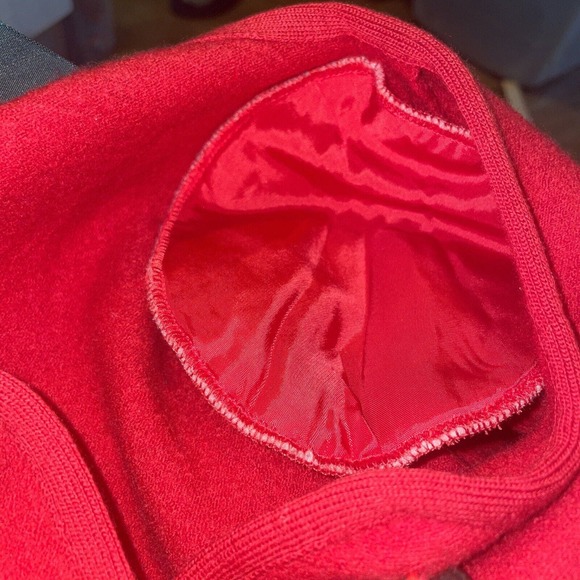 Geiger Tyrol Austria Boiled Pure Wool Button Up Cardigan Jacket Red 36 Small Med - Picture 7 of 7